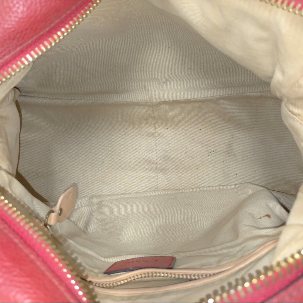 Chloe Paraty Red Leather Satchel Handbag - Picture 7 of 8